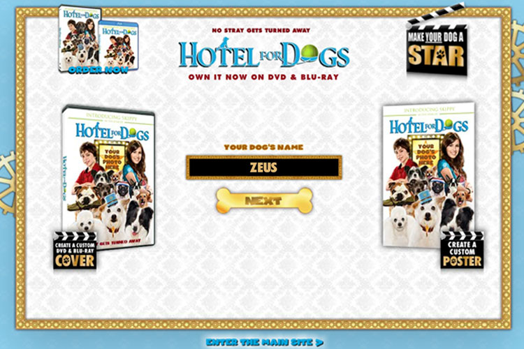 Hotel for Dogs - Make Your Dog a Star website