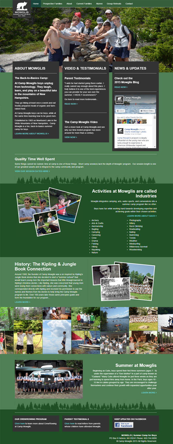 Mowglis Summer Camp for Boys Website