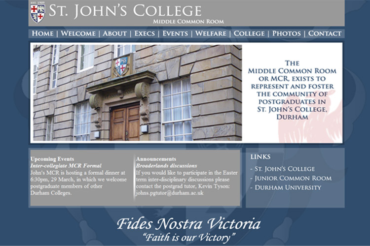 St. John's College, Durham MCR website