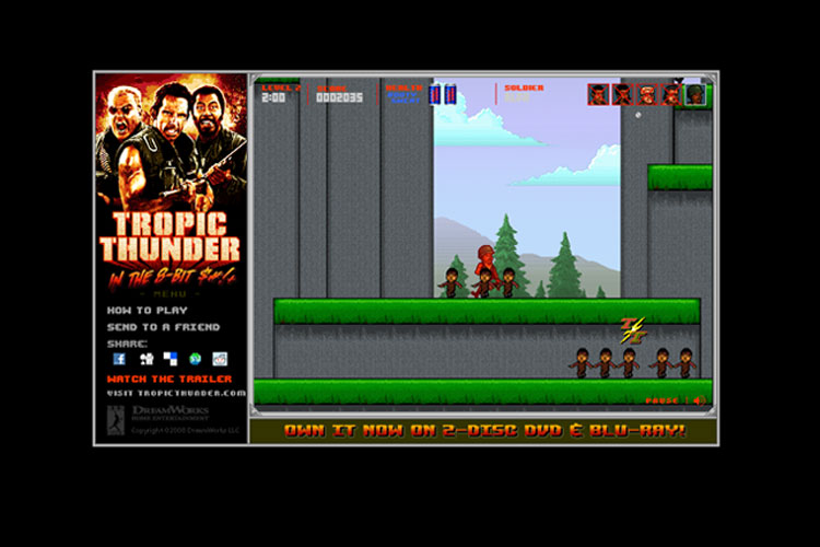 Tropic Thunder 8-Bit Style Viral Game