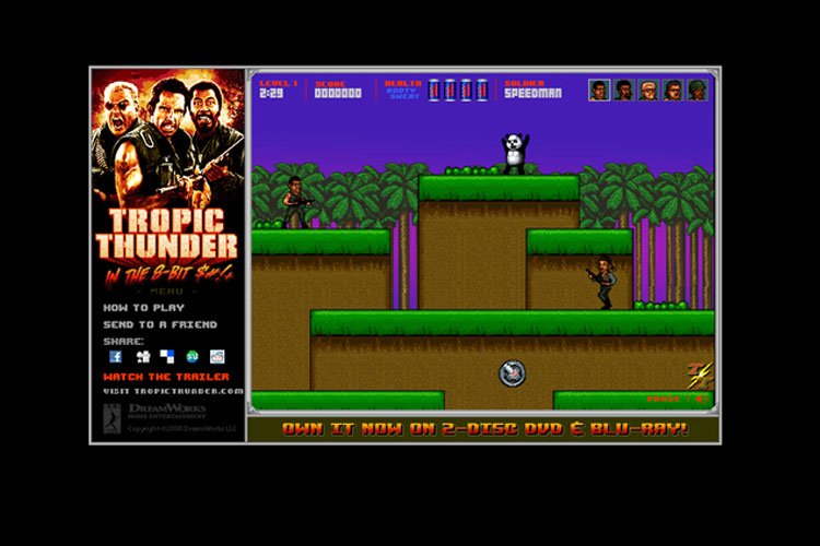 Tropic Thunder 8-Bit Style Viral Game