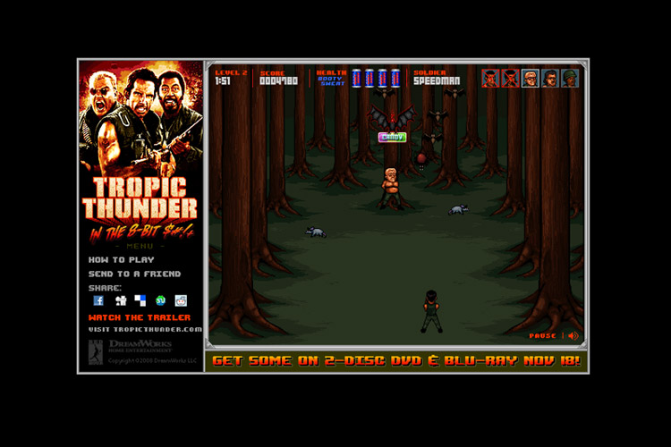 Tropic Thunder 8-Bit Style Viral Game